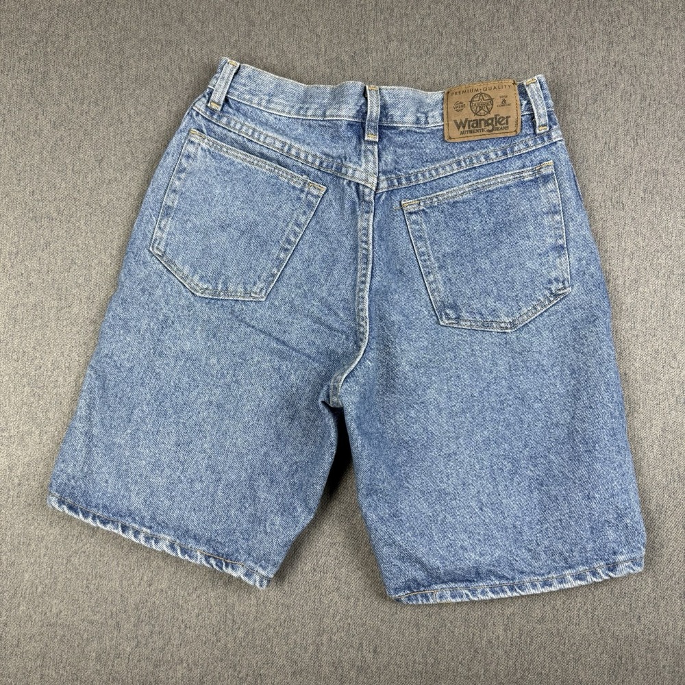 Vintage Wrangler Jorts Mens 28 Blue Denim Shorts Made in USA 90s Relaxed Fit